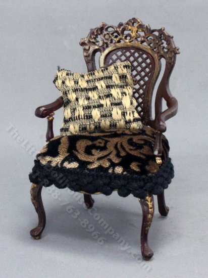 (image for) Miniature Lattice-Back Armchair for Dollhouses