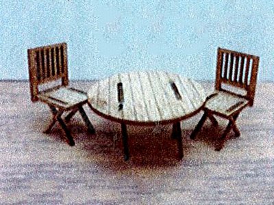 (image for) 1:48 Scale 3pc Colonial Patio Furniture Kit