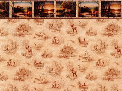 (image for) African Outdoorsy Pattern Miniature Wallpaper for Dollhouses