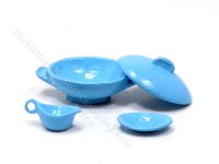 (image for) Miniature 4 Piece Serving Dish Set for Dollhouses - Light Blue
