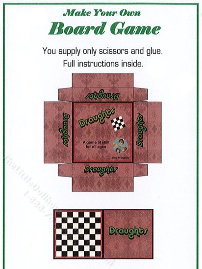 (image for) Miniature Draughts Game Kit for Dollhouses