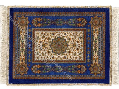 (image for) Dollhouse Scale Model Turkish Carpet - Blue