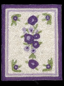 (image for) Miniature Purple Floral Bunka Rug for Dollhouses