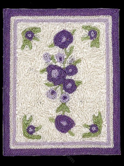 (image for) Miniature Purple Floral Bunka Rug for Dollhouses