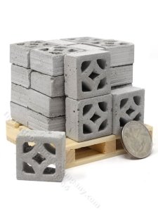 (image for) Miniature Breeze Blocks, Diamond Pattern, for Dollhouses