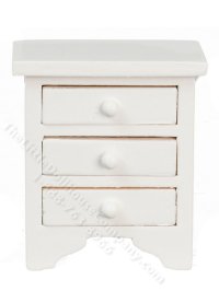 (image for) Miniature White Nightstand For Dollhouses