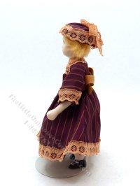 (image for) Miniature Vintage Victorian Girl in Pinstripe Dress