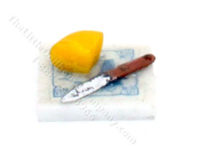 (image for) 1/2 Scale Miniature Stone Cheese Board for Dollhouses