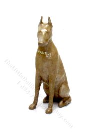 (image for) Miniature Gold Chanel Doberman Art Dog by PRD Miniatures