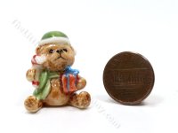 (image for) Miniature Porcelain Christmas Bear for Dollhouses