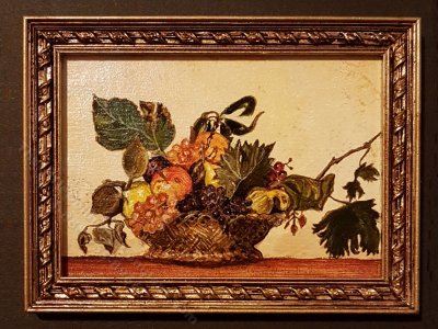 (image for) Miniature Handpainted Caravaggio 'Basket of Fruit'