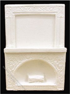 (image for) 1/2 Scale Resin Paintable Fireplace for Dollhouses