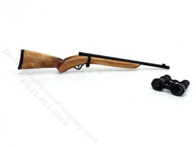 (image for) Miniature 22-Caliber Rifle and Binoculars for Dollhouses