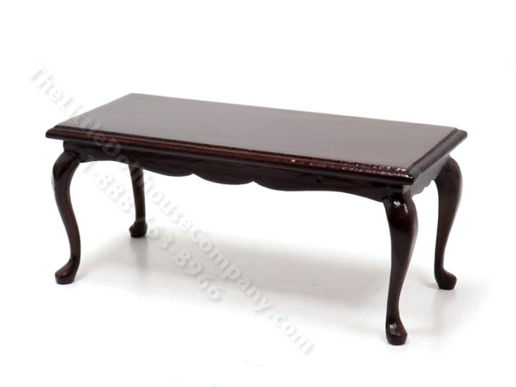 (image for) Vintage Miniature Mahogany Coffee Table for Dollhouses