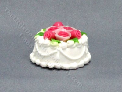 (image for) Miniature Pink and White Cake with Roses