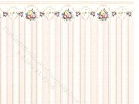(image for) Victorian Rose Stripe Wallpaper with Border