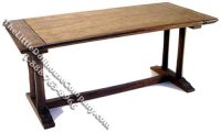 (image for) Miniature Tudor Style Pedestal Trestle Table for Dollhouses