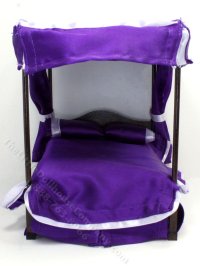 (image for) Miniature Purple and Mahogany Canopy Bed For Dollhouses