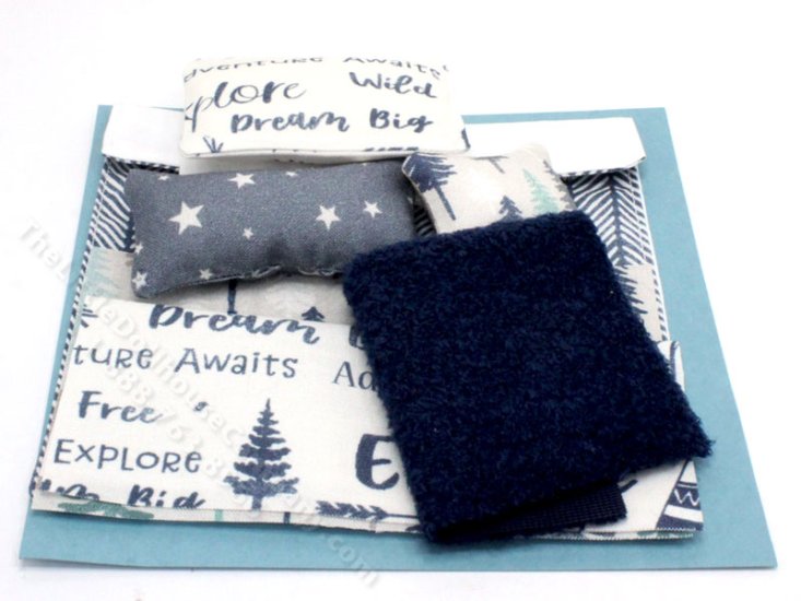 (image for) Miniature Navy Words Bedding for Dollhouses