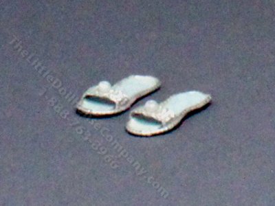 (image for) Miniature Blue Sparkly Slippers for Dollhouses
