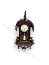 (image for) Miniature Wood-look French Wall Clock for Dollhouses