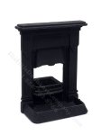 (image for) Miniature Small Victorian Bedroom Fireplace for Dollhouses - Black