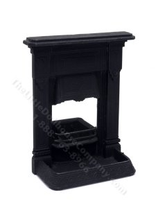 (image for) Miniature Small Victorian Bedroom Fireplace for Dollhouses - Black