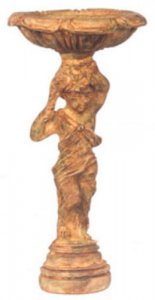 (image for) Miniature Cherub Bird Bath for Dollhouses
