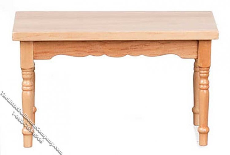 (image for) Miniature Rectangular Oak Kitchen Table for Dollhouses