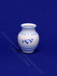 (image for) Miniature White and Blue Vase by Marie Luce Pelletier