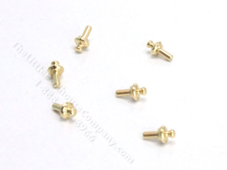 (image for) Round Brass Drawer Pulls for Dollhouse Scale Models, 6 sets/pkg.