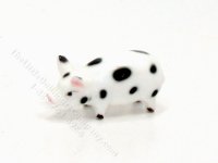 (image for) Dollhouse Miniature White and Black Spotted Pig