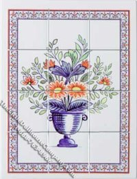 (image for) Dollhouse Scale Model Flower Arrangement Decorative Wall Tiles
