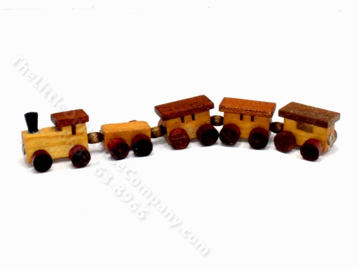(image for) Miniature Wooden Toy Train for Dollhouses