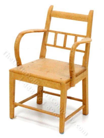 (image for) Unfinished Miniature Birdseye Maple Armchair for Dollhouses