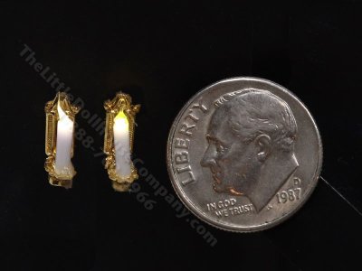 (image for) 1:48 Scale Miniature 3V Pair of Sconces for Dollhouses
