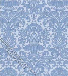 (image for) Blue Annabelle Damask Pattern Miniature Wallpaper for Dollhouses