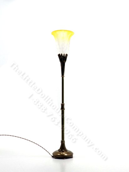 (image for) Miniature Brass Yellow Torche Floor Lamp by Jim Pounder