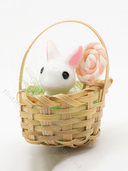 (image for) Miniature Bunny Easter Basket for Dollhouses