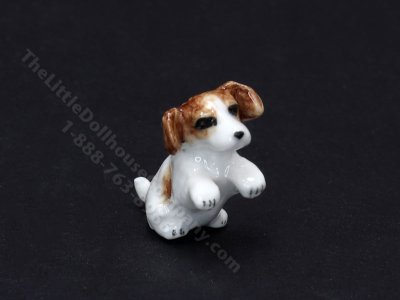(image for) Miniature Porcelain Beagle Dog for Dollhouses