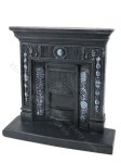 (image for) Miniature Black Fireplace for Dollhouses