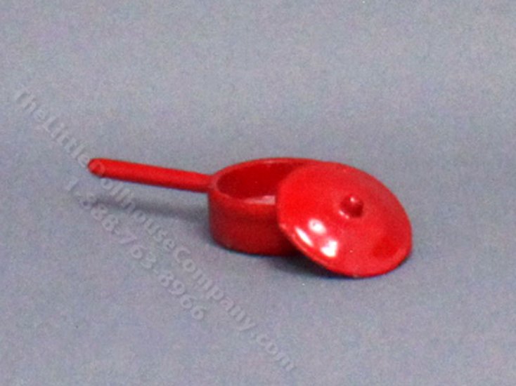 (image for) Miniature Red Frying Pan with Lid for Dollhouses