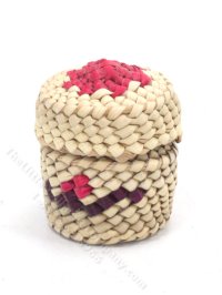 (image for) Handmade Miniature Woven Basket with Lid