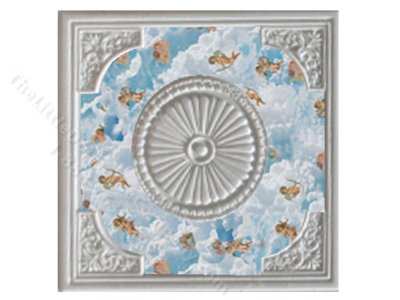 (image for) Dollhouse Scale Model Policard Square Ceiling with Angels