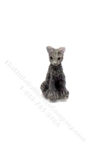 (image for) Dollhouse Scale Model Sitting Grey Cat