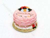(image for) Miniature Pink Birthday Cake for Dollhouses