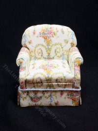 (image for) Miniature Floral Armchair for Dollhouses