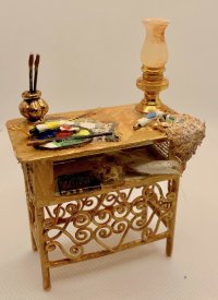 (image for) Miniature Artist Worktable by Bette Jo Chudy for Dollhouses