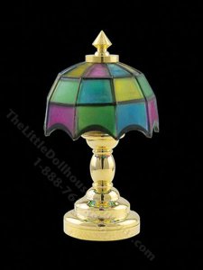 (image for) Miniature Battery Tiffany Lamp with Wand For Dollhouses