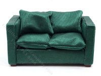 (image for) Miniature Green Art Deco Sofa for Dollhouses